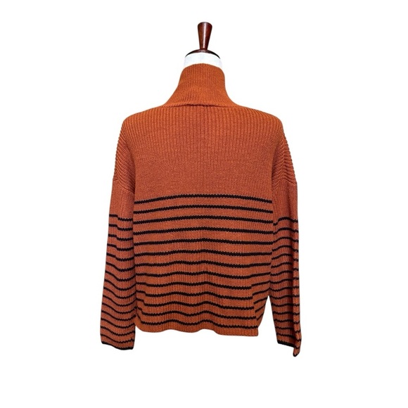 Industry Republic Engineered Striped Orange Black Sweater Size Small #1903 - Picture 3 of 7